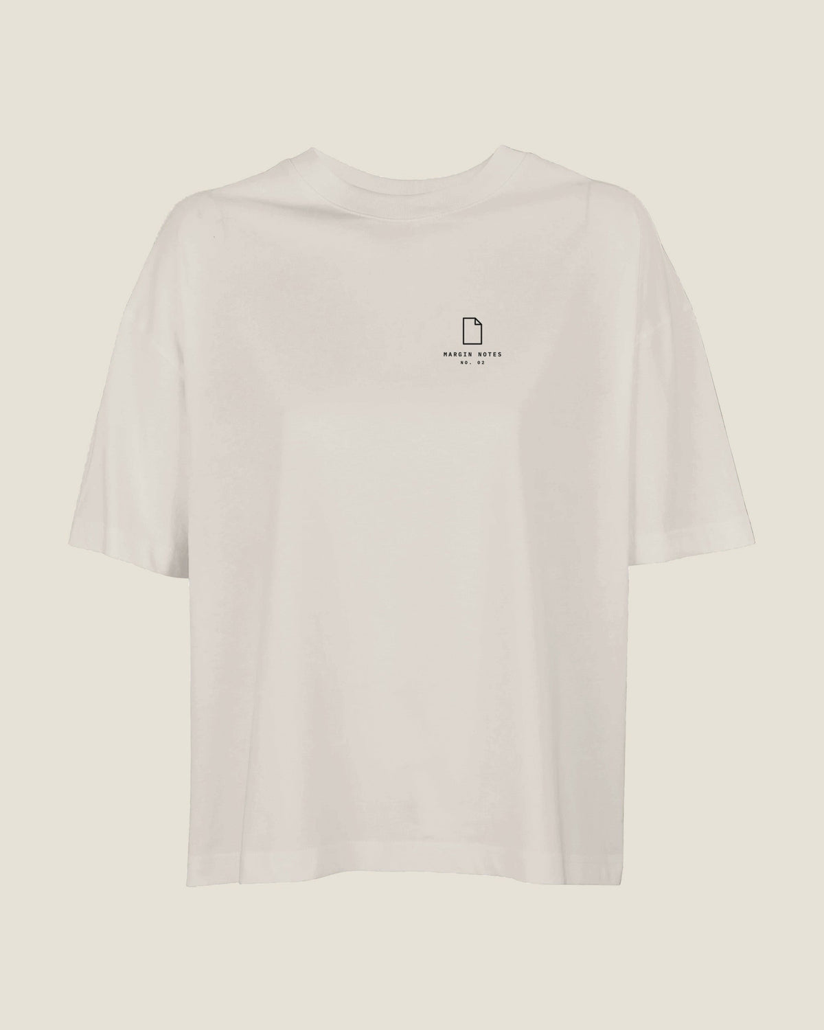 Margin Notes oversized tee in Off White, product view