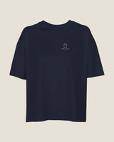 Margin Notes oversized tee in French Navy, product view