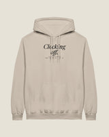Clocking Off hoodie in Sand, product view
