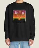 Bonfire Night sweatshirt, black, worn by a model