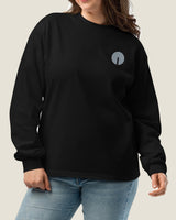 Core long-sleeve tee, black, worn by a model