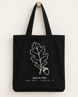 Oak Leaf tote in Black, hanging flat