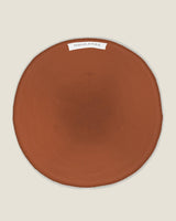 Leaf Stripe Reversible Beanie, plain rust side, from above