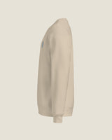 Core crew sweatshirt in Desert Dust, left side view
