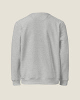 Core crew sweatshirt in Heather Grey, back view