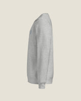 Core crew sweatshirt in Heather Grey, left side view