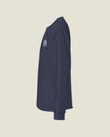 Core long-sleeve tee in Midnight Blue, left side view
