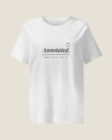 Annotated tee in Cool Heather Grey, front