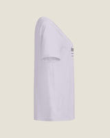 Annotated tee in Lavender, right side